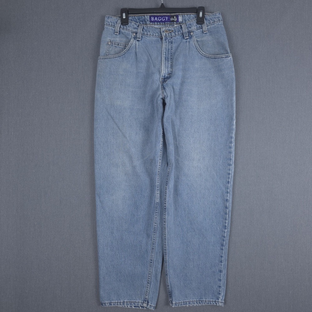 Vintage Levis SilverTab Baggy Jeans Mens 34x30 (Fits 32x30) Pleated Denim USA